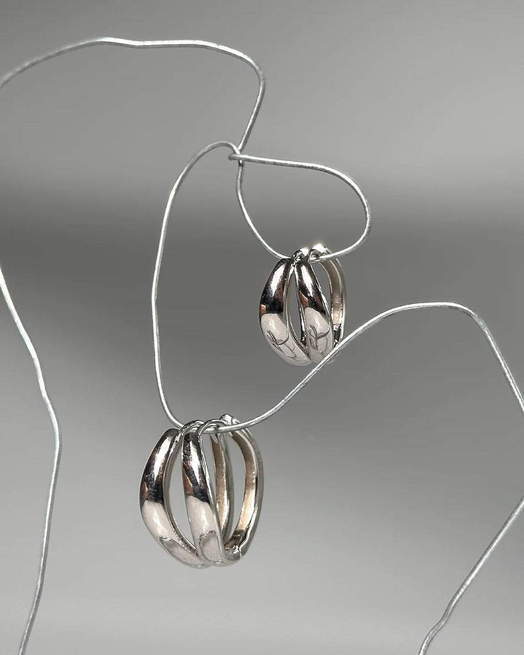 Wave Hoops Medium - Sølv