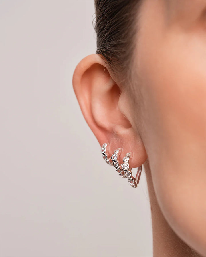 Wave Nona Hoops Medium - Sølv