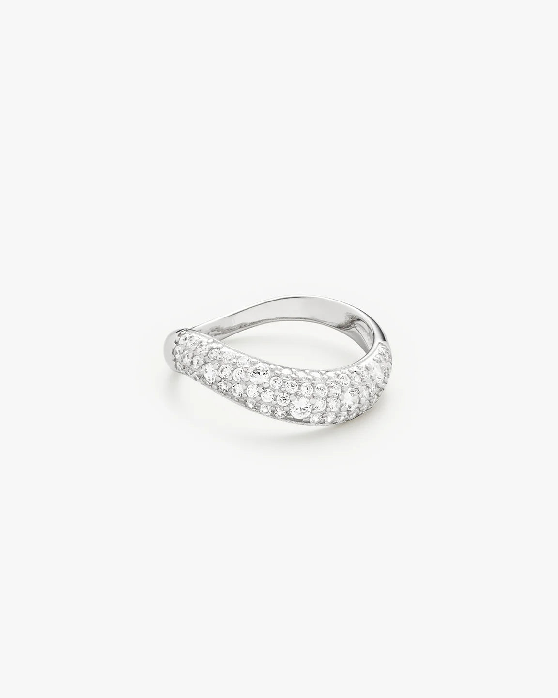 Wave Pave Ring - Sølv