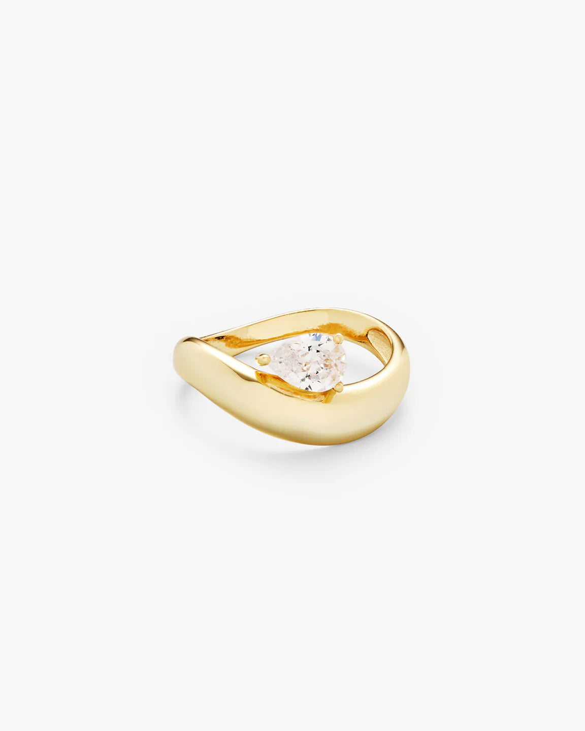 Wave Pear Ring