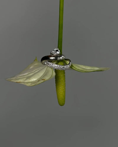 Wave Pear Ring - Sølv