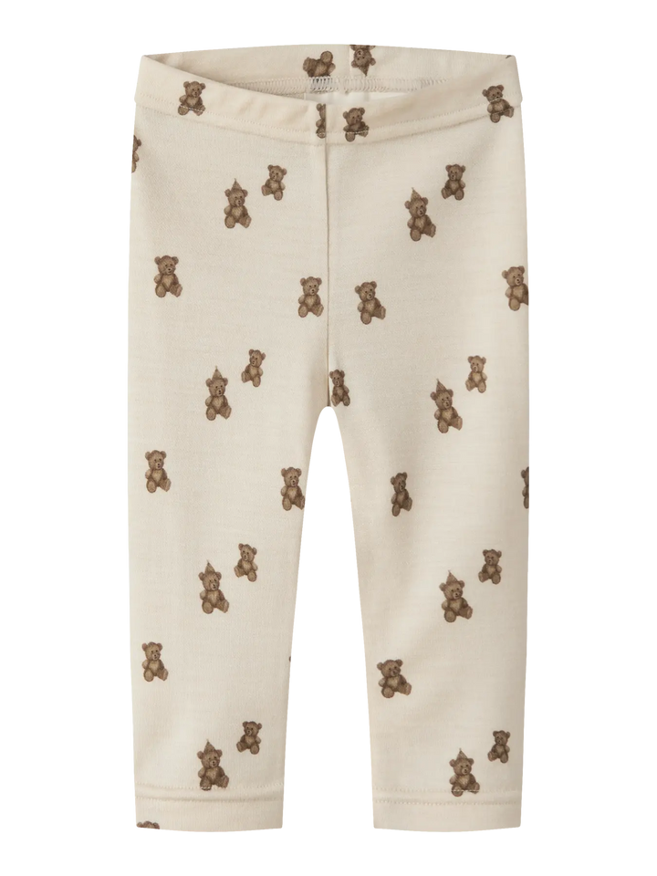 Nbnnilo Nun Wo/Mo Slim Leggings Lil Noos - Turtledove Teddy Bear