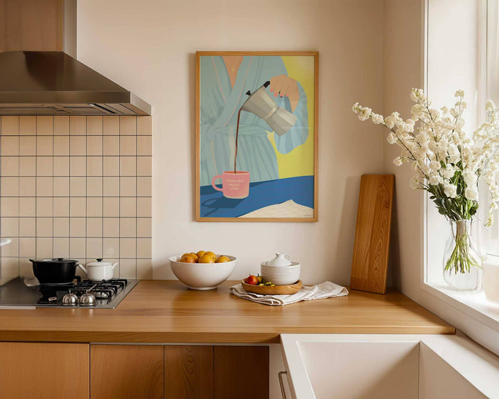 Coffee first, people later - Plakat