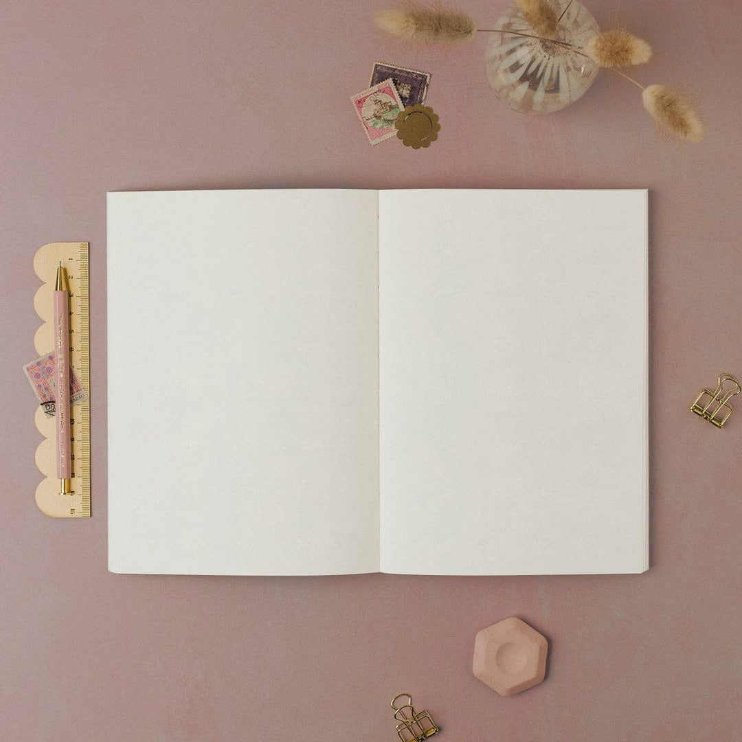 Blush Harlequin Notebook - Plain Page Journal