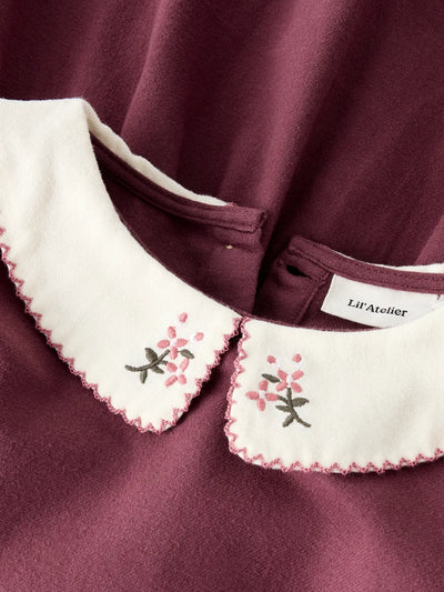 Nmfrebel Ls Dress Solid Lil - Catawba Grape