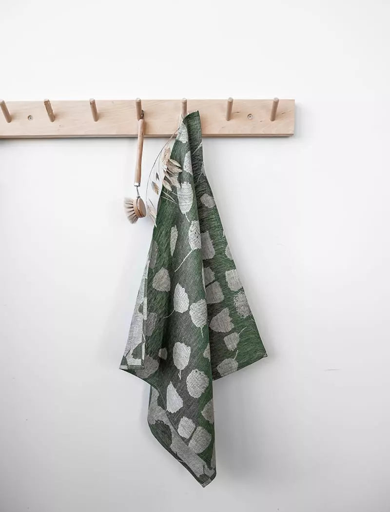 Bouquet Green - Kjøkkenhåndkle i lin