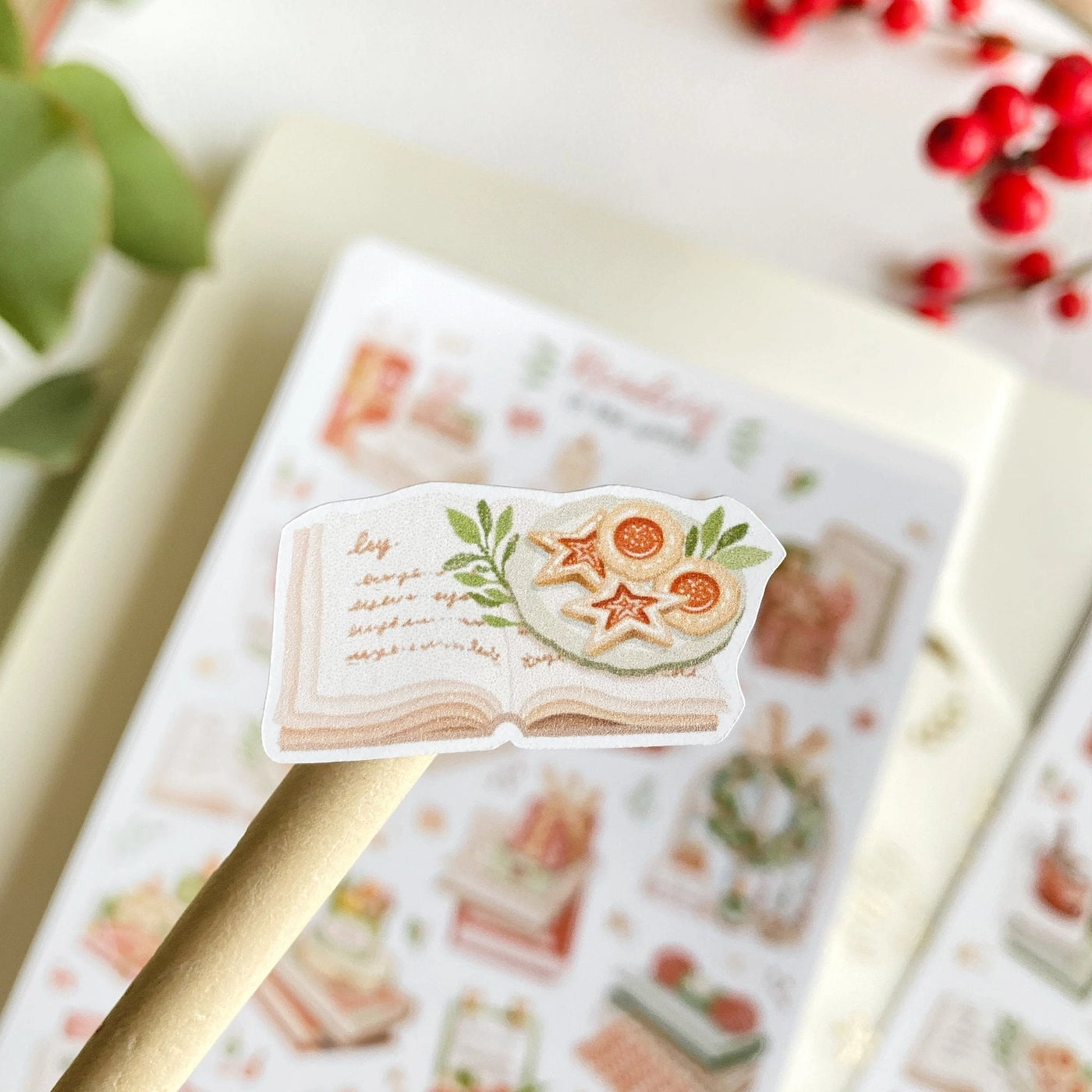 Reading in the winter | Klistremerker