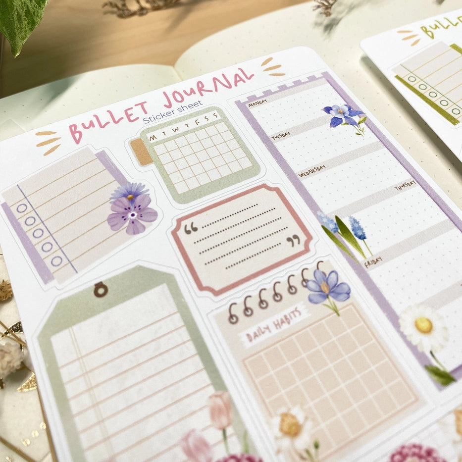 Floral Desire - Bullet Journal essentials | Klistremerker