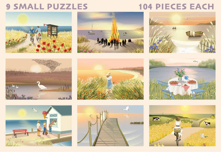 SUMMER MOMENTS - Sett med 9 små puslespill