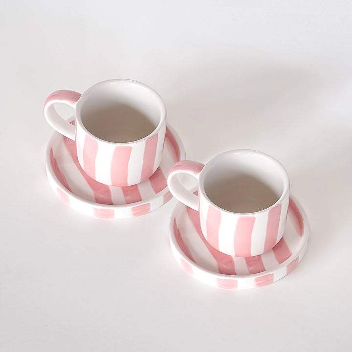 Stripes Espresso cups - incanto rose