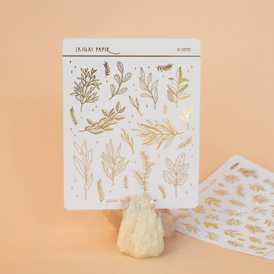 Gilded Botanical Sketches Sticker Sheet