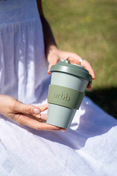 Biodegradable Bamboo Coffee Cup | Urbb - Sage + Olive