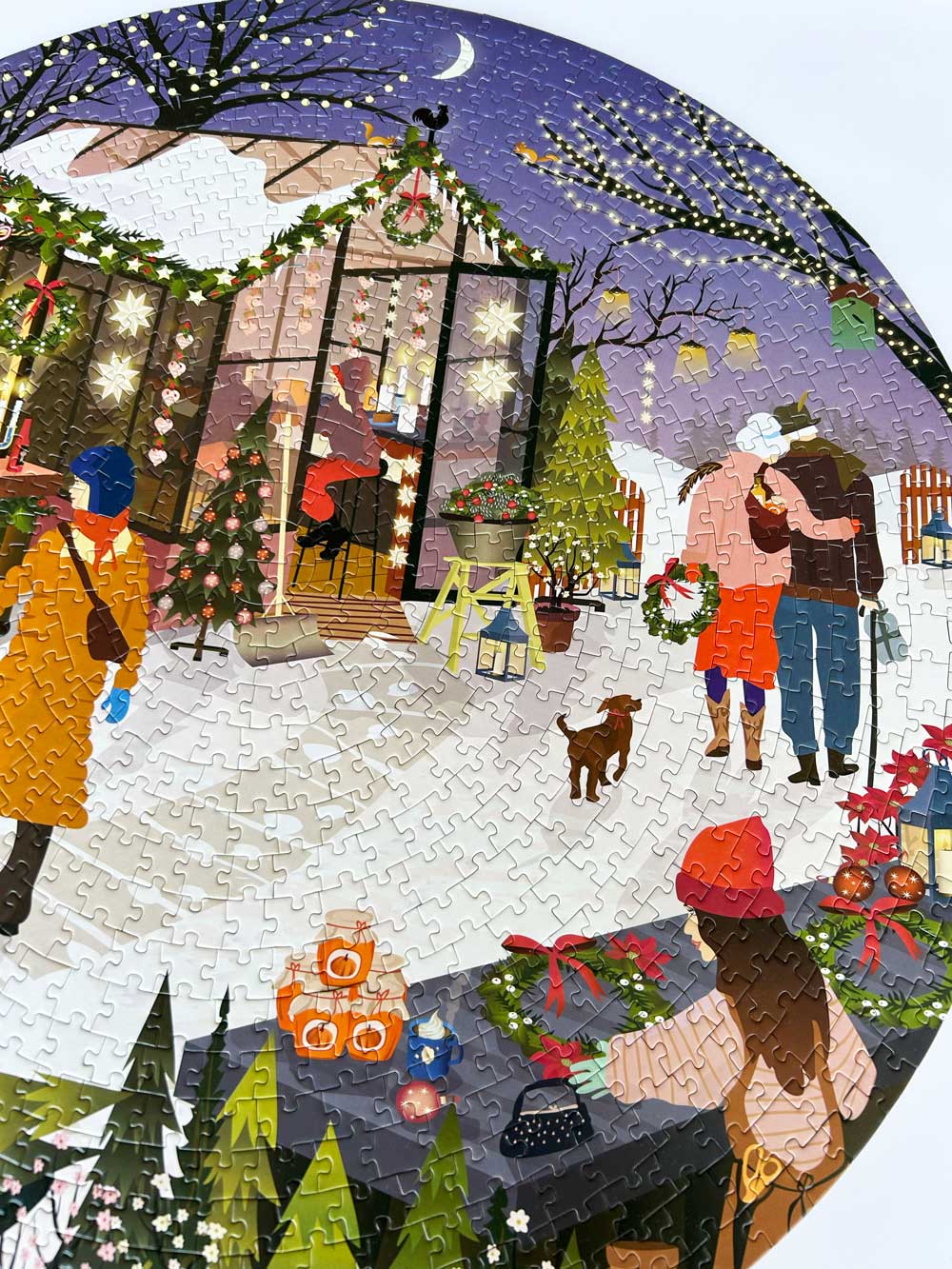 Christmas Market - Rundt puslespill med 1.000 brikker
