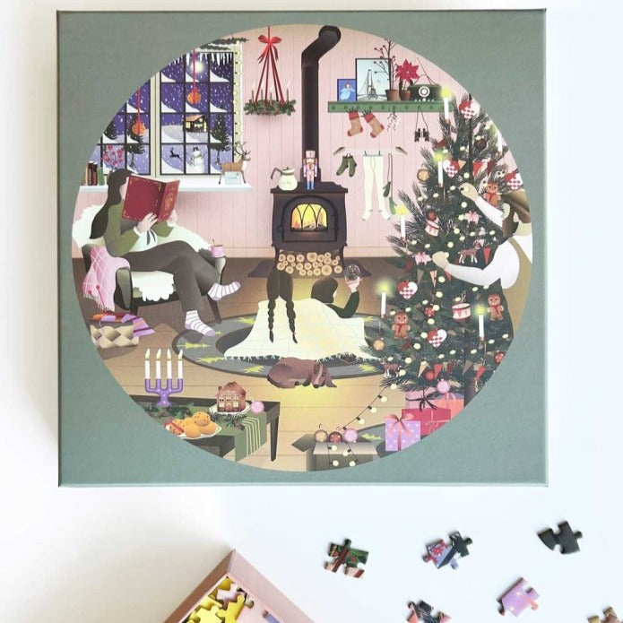 Wonderful Christmastime - rundt puslespill med 1.000 brikker