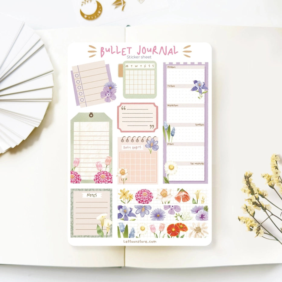 Floral Desire - Bullet Journal essentials | Klistremerker