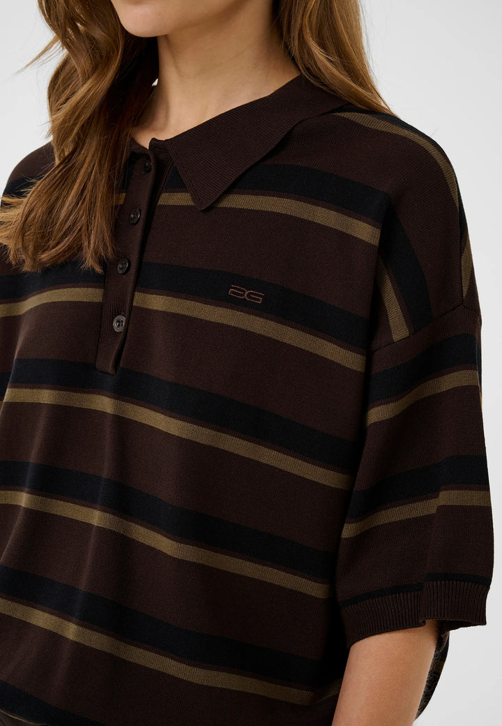 GZtaia ss polo pullover - Molé/Black/Military Olive