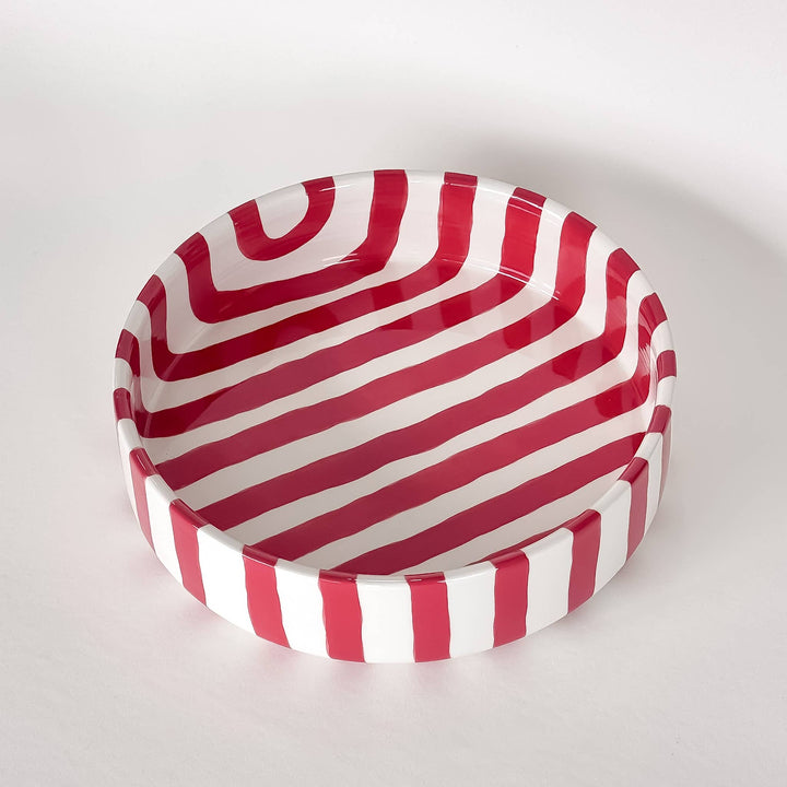 Stripes bolle - Stor - tramonto red