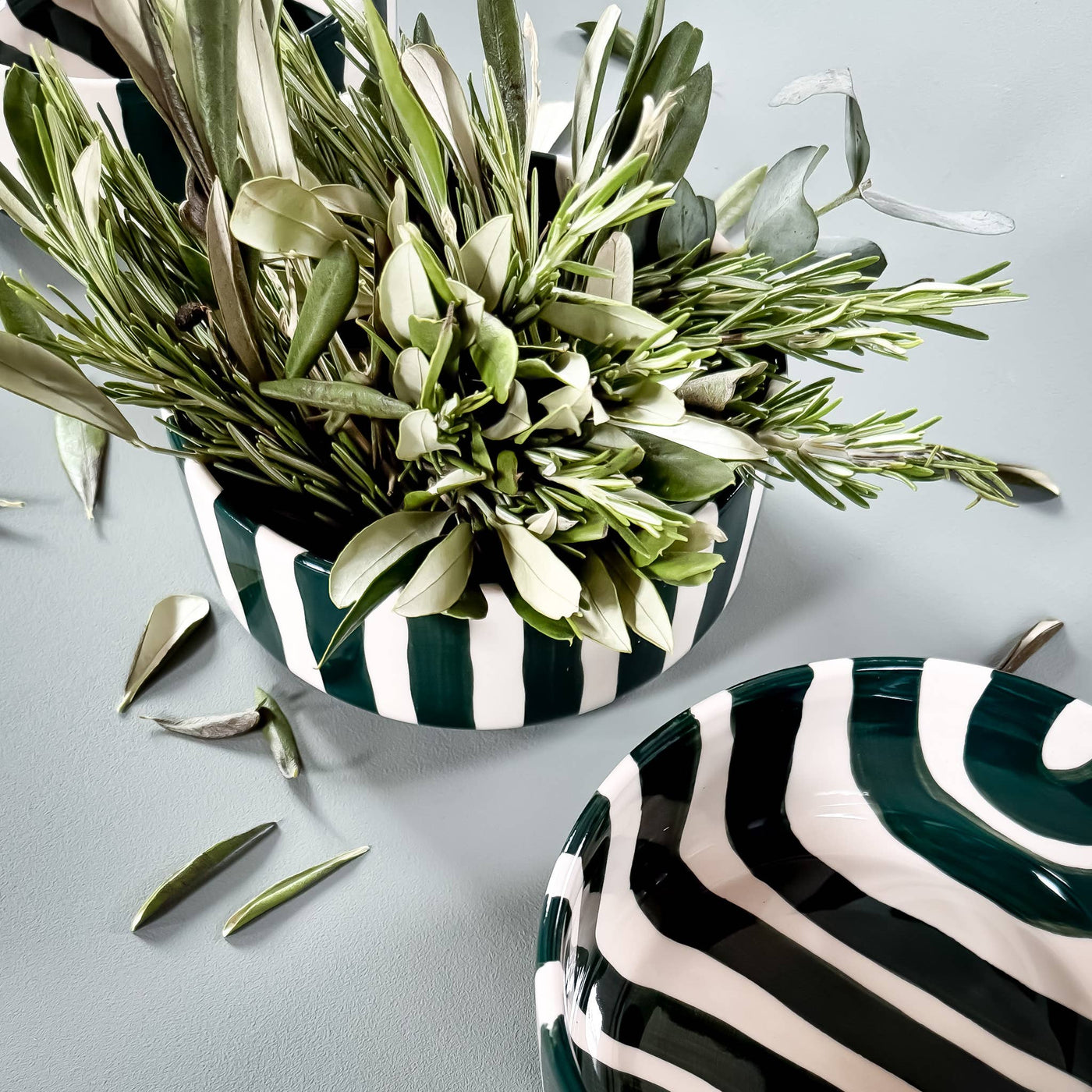 Stripes bolle - gentle green