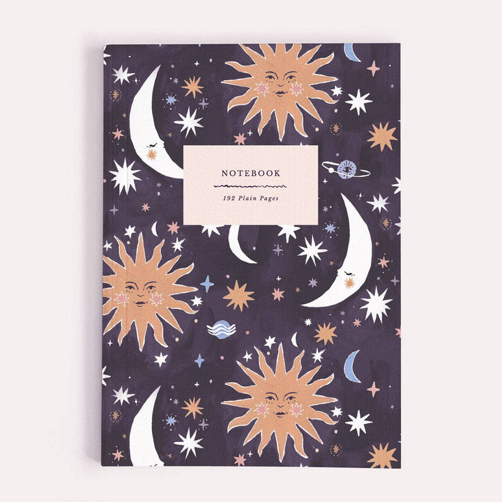 Sun And Moon Notebook - Plain Page Journal