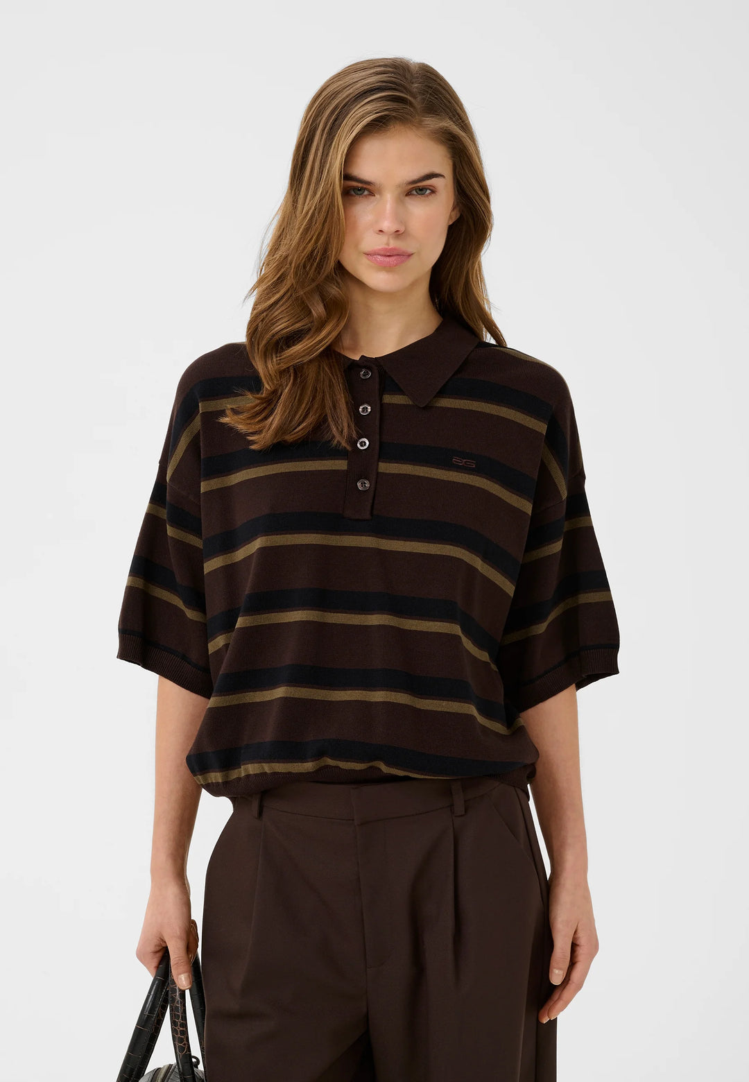 GZtaia ss polo pullover - Molé/Black/Military Olive