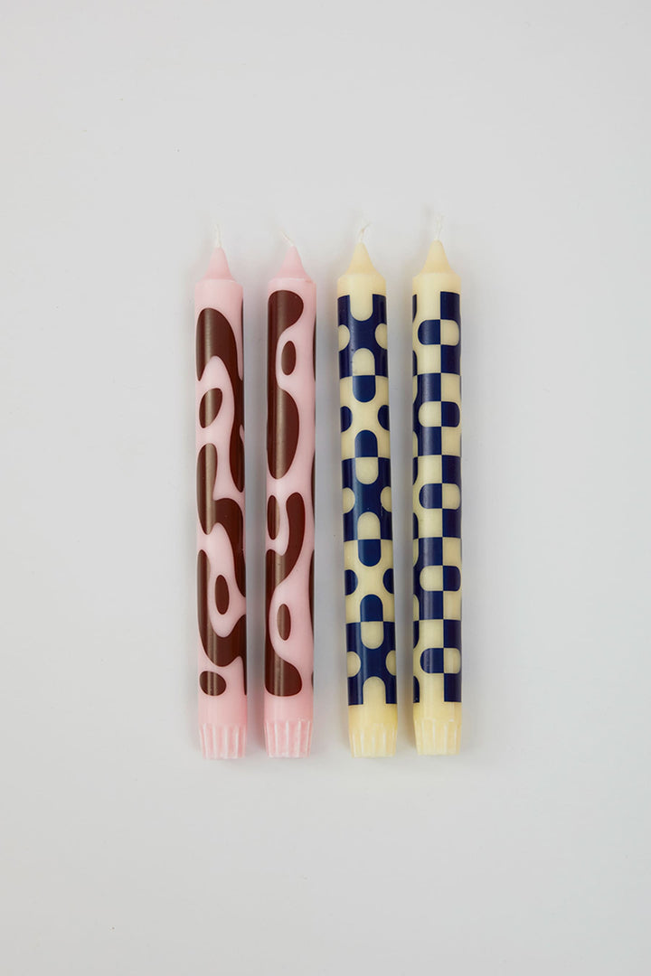 Candles - Rose/Yellow - Sett med 4