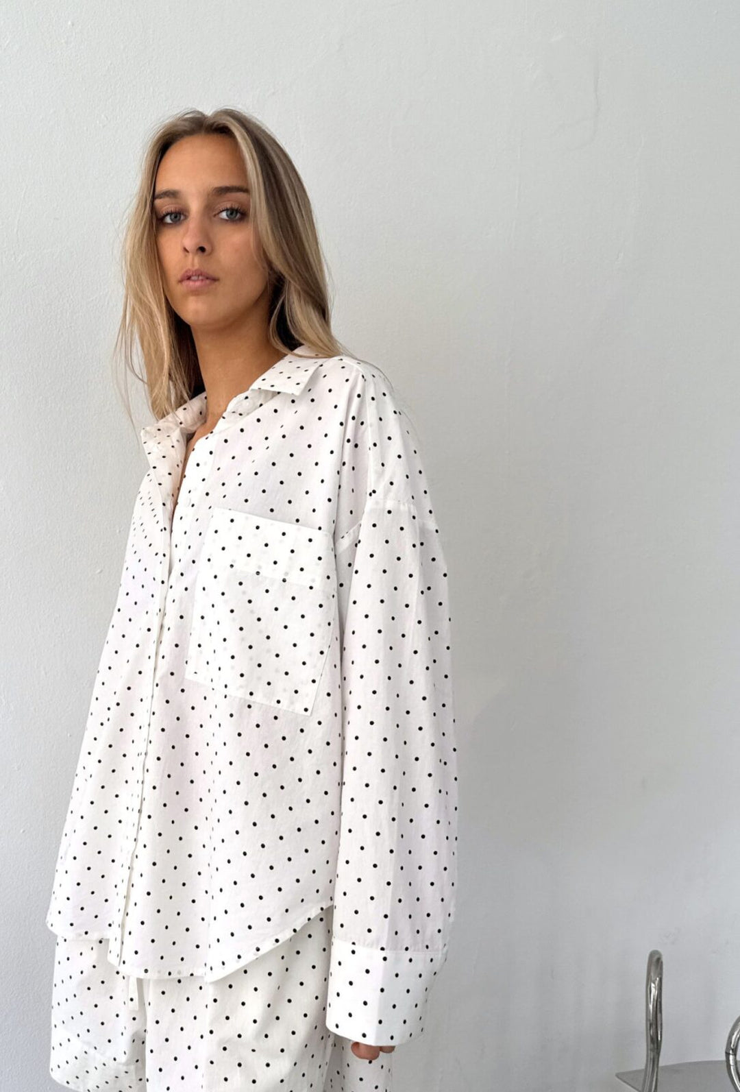 Fie Dot Shirt - White Small Black Dot