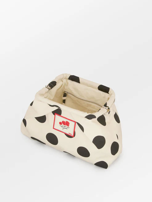 Maxi Polka Canvas Bonita Bag - Birch White