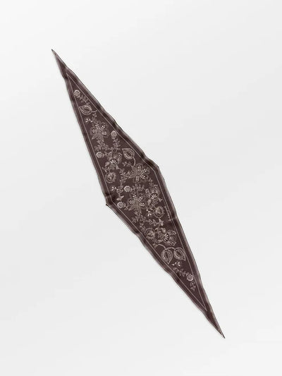 Dotted Flora Diamond Scarf - Hot Fudge Brown