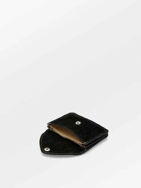 Suede Card Wallet - Black
