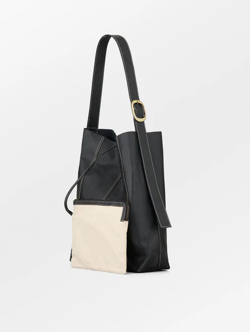 Panel Mae Buckle Bag - Black