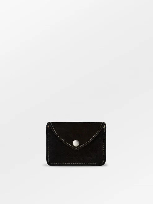 Suede Card Wallet - Black