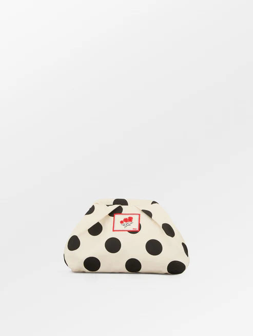 Maxi Polka Canvas Bonita Bag - Birch White