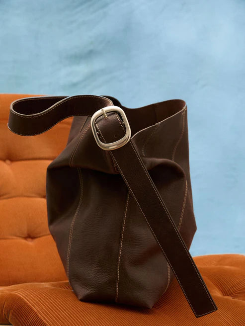 Panel Mae Buckle Bag - Chocolate Tarte