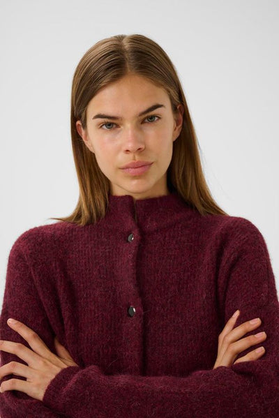 AlphaGZ short cardigan - Blood red Melange