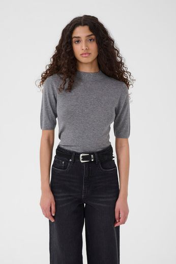 GZasia ss high neck - Medium Grey Mélange