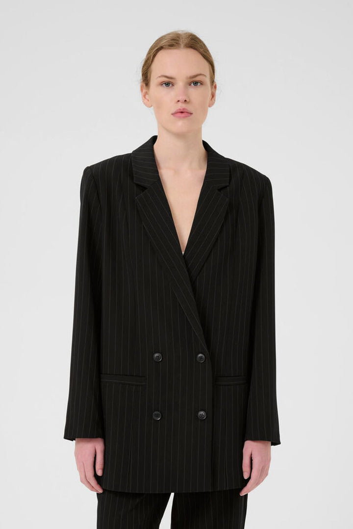 JoelleGZ pinstripe blazer - Black pinstripe
