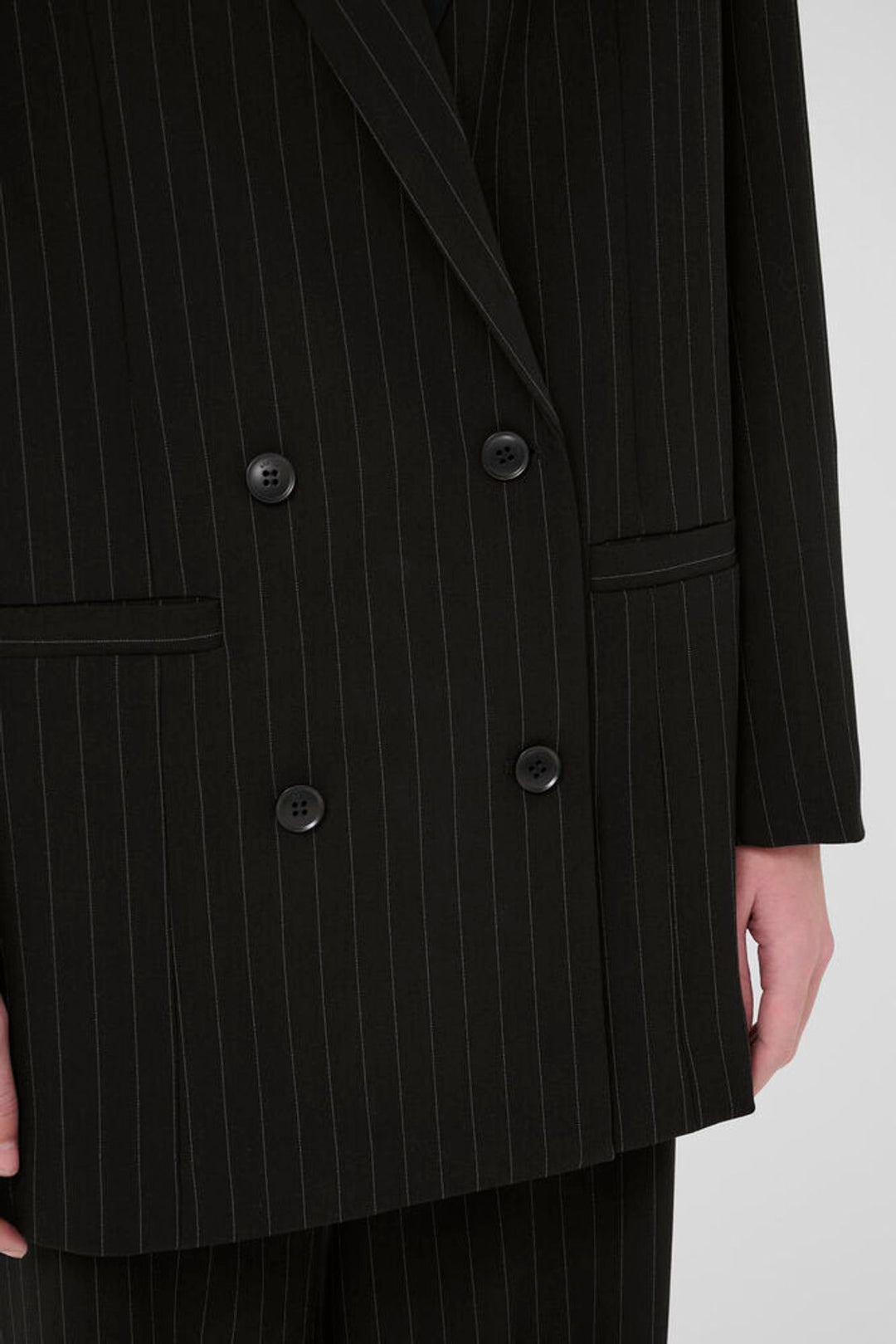 JoelleGZ pinstripe blazer - Black pinstripe