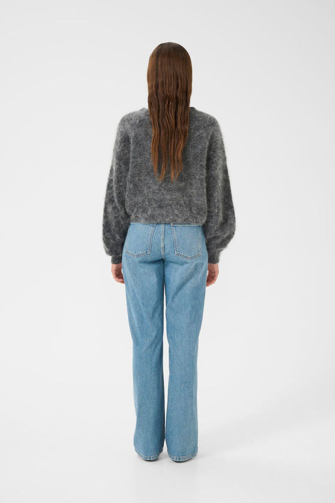 ZolinaGZ HW wide jeans - Washed mid blue