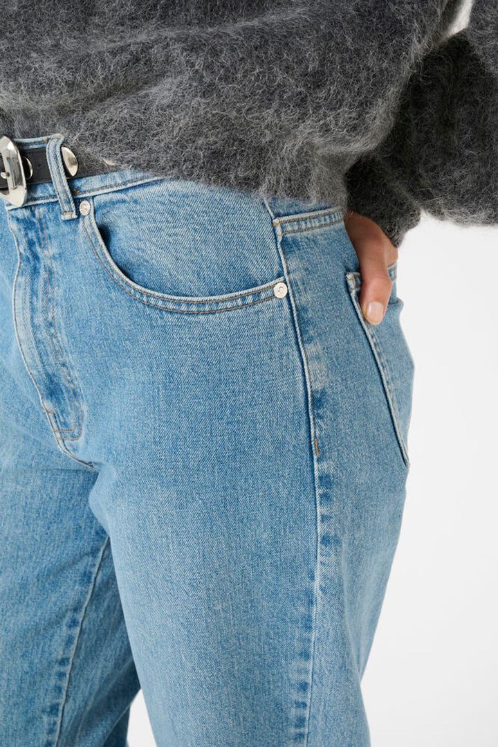 ZolinaGZ HW wide jeans - Washed mid blue
