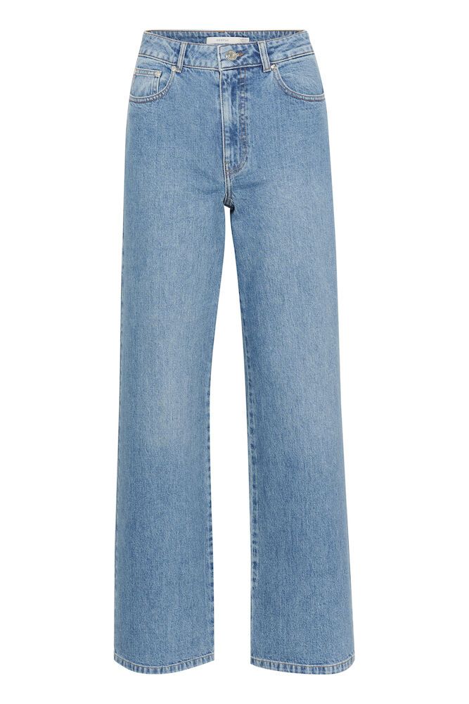 ZolinaGZ HW wide jeans - Washed mid blue