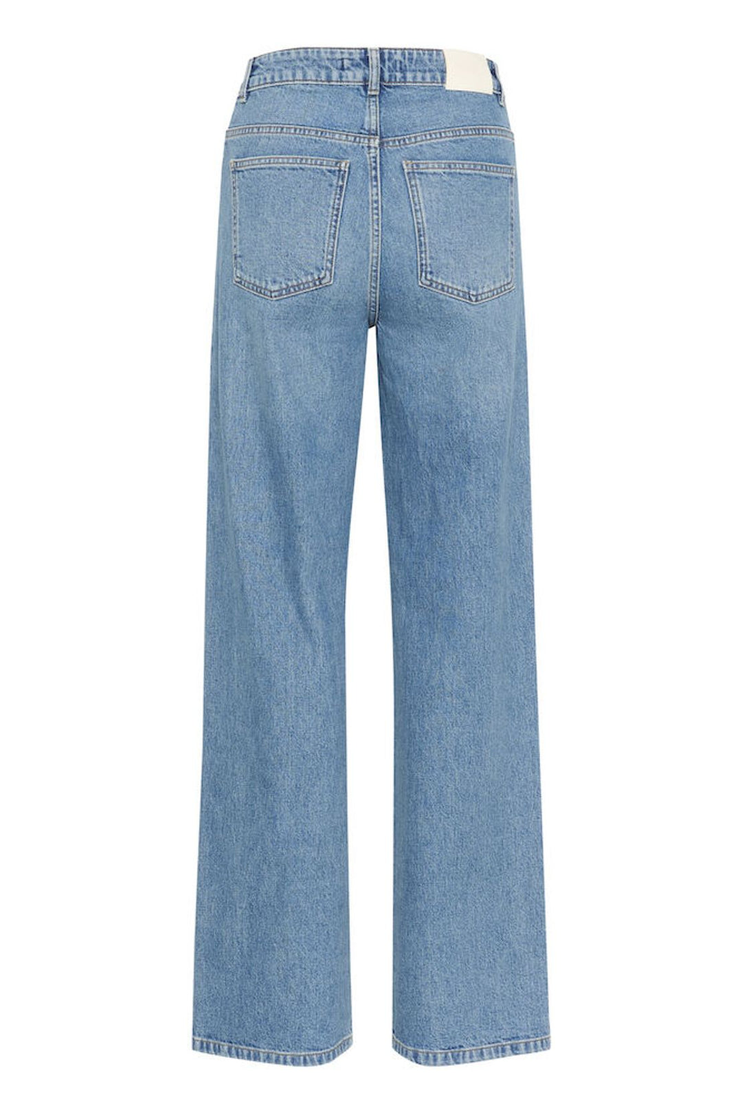 ZolinaGZ HW wide jeans - Washed mid blue