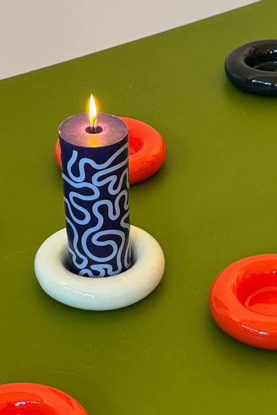 Pillar Candle, Dark Blue/Light Blue