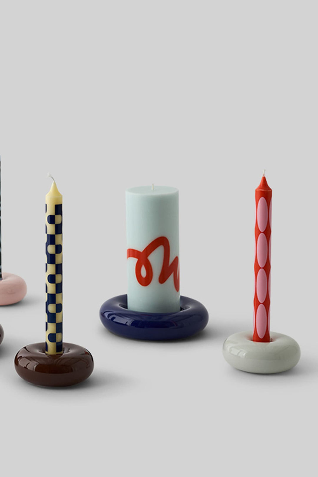 Bob Candle Holder - Small - Light Grey