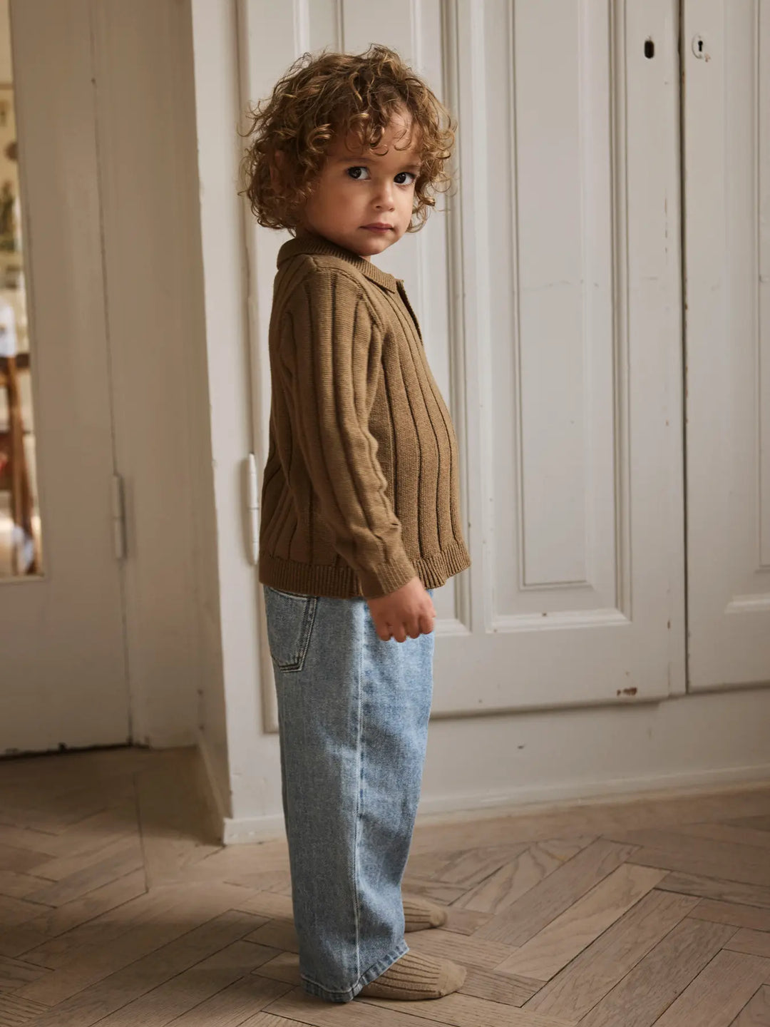 Nmmlomon Ls Loose Knit Polo Lil - Kangaroo