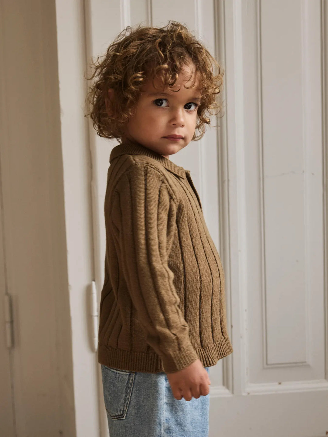 Nmmlomon Ls Loose Knit Polo Lil - Kangaroo