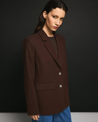 MSCHElliot Loose Blazer - Hot Fudge