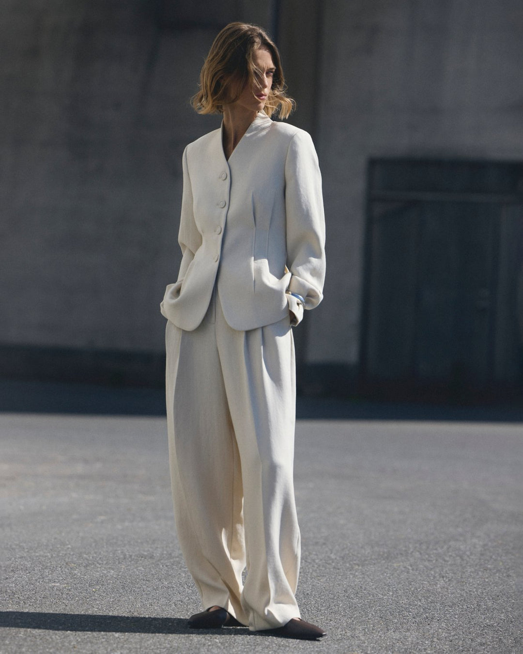 MSCHEsteriane HW Pants - Oatmeal Melange