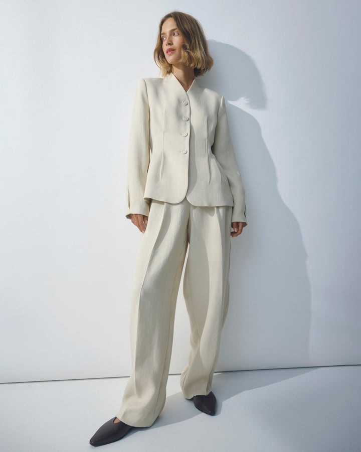 MSCHEsteriane HW Pants - Oatmeal Melange