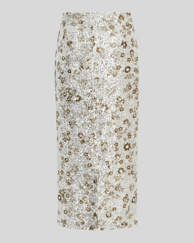 MSCHMagnolia HW Skirt EMB - Silver T Coco