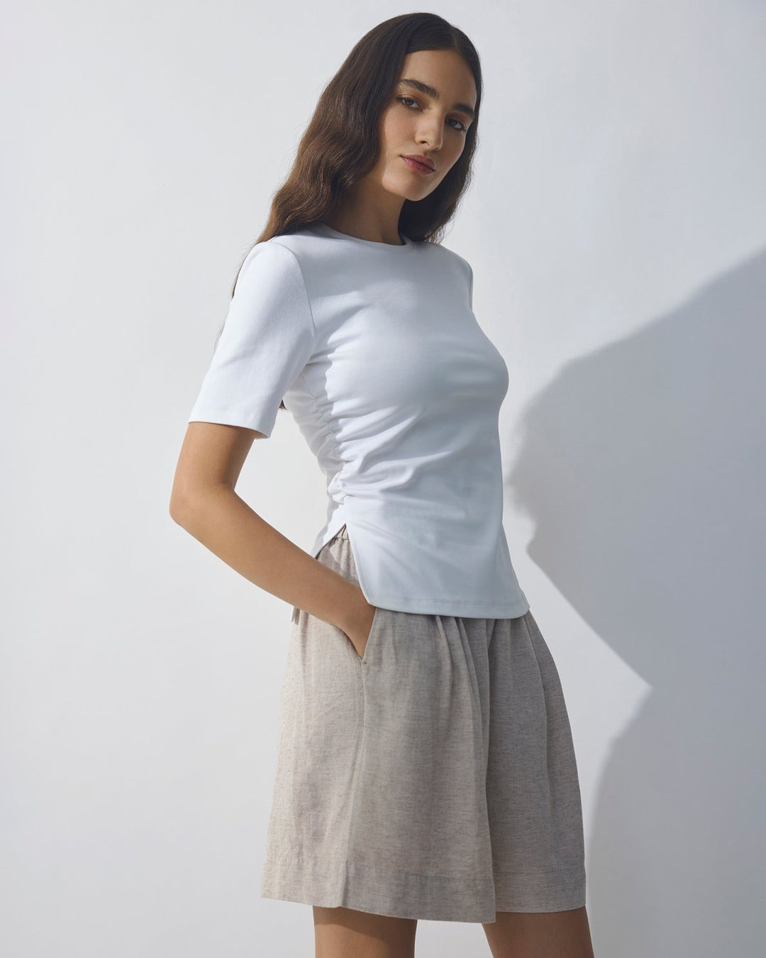MSCHViana Ginia HW Shorts  - Sand Melange